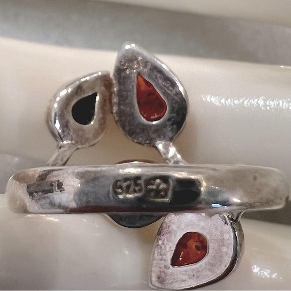 Multicolor Baltic Amber Sterling Silver Ring - Picture 8 of 8